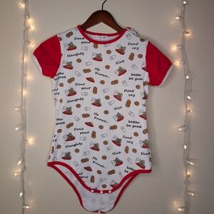 Littleforbig Women's Christmas Print Onesie & Matching Santa Knee Socks (SMALL)